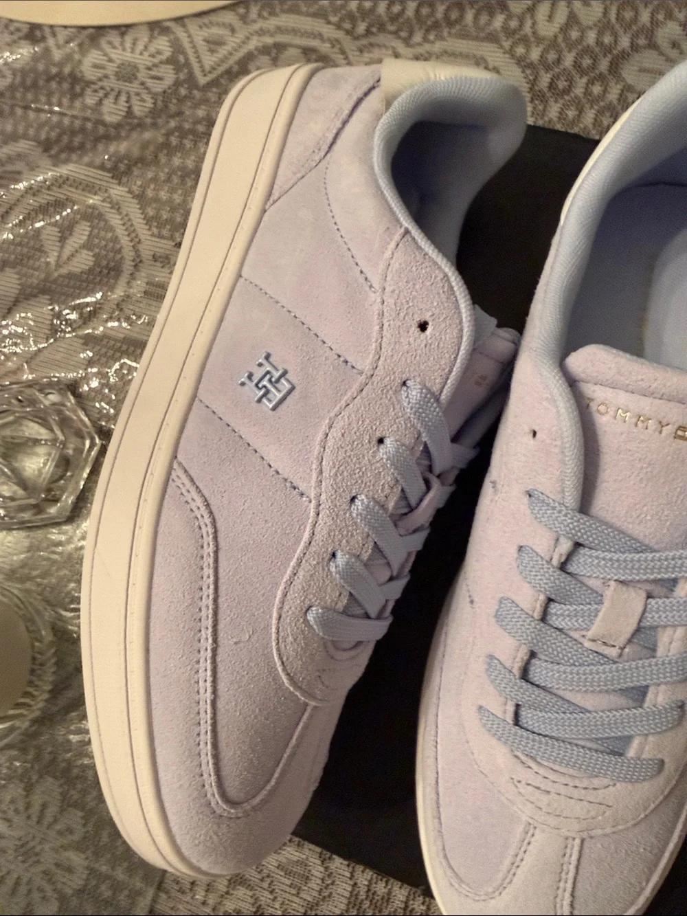 Tommy Hilfiger Light Blue Suede Low-Top Sneakers